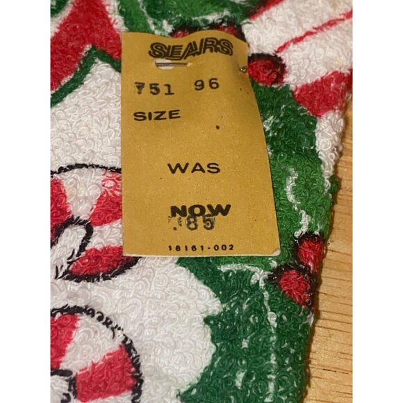 Vintage B & D Christmas Panda Bear Candy Cane Kitchen Towel - Picture 4 of 6